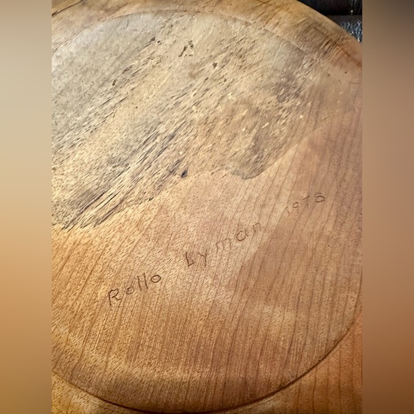 1978 Handmade Rustic Wooden Bowl - Picture 3 of 5